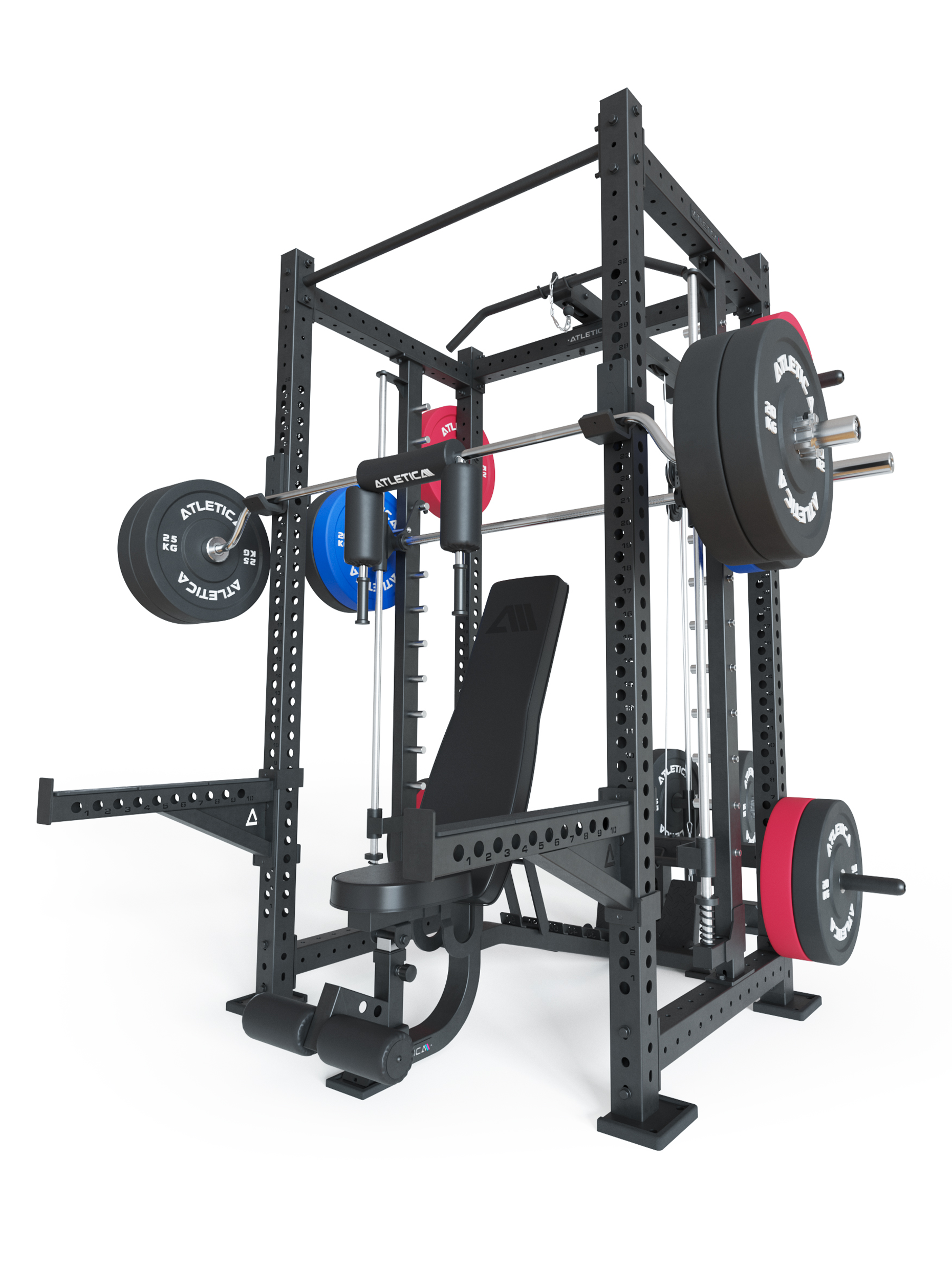 Power Rack R8 SPECTRE Medium  mit Steckgewichten#variante_inklusive-latzug-plate-loaded-hantelscheiben