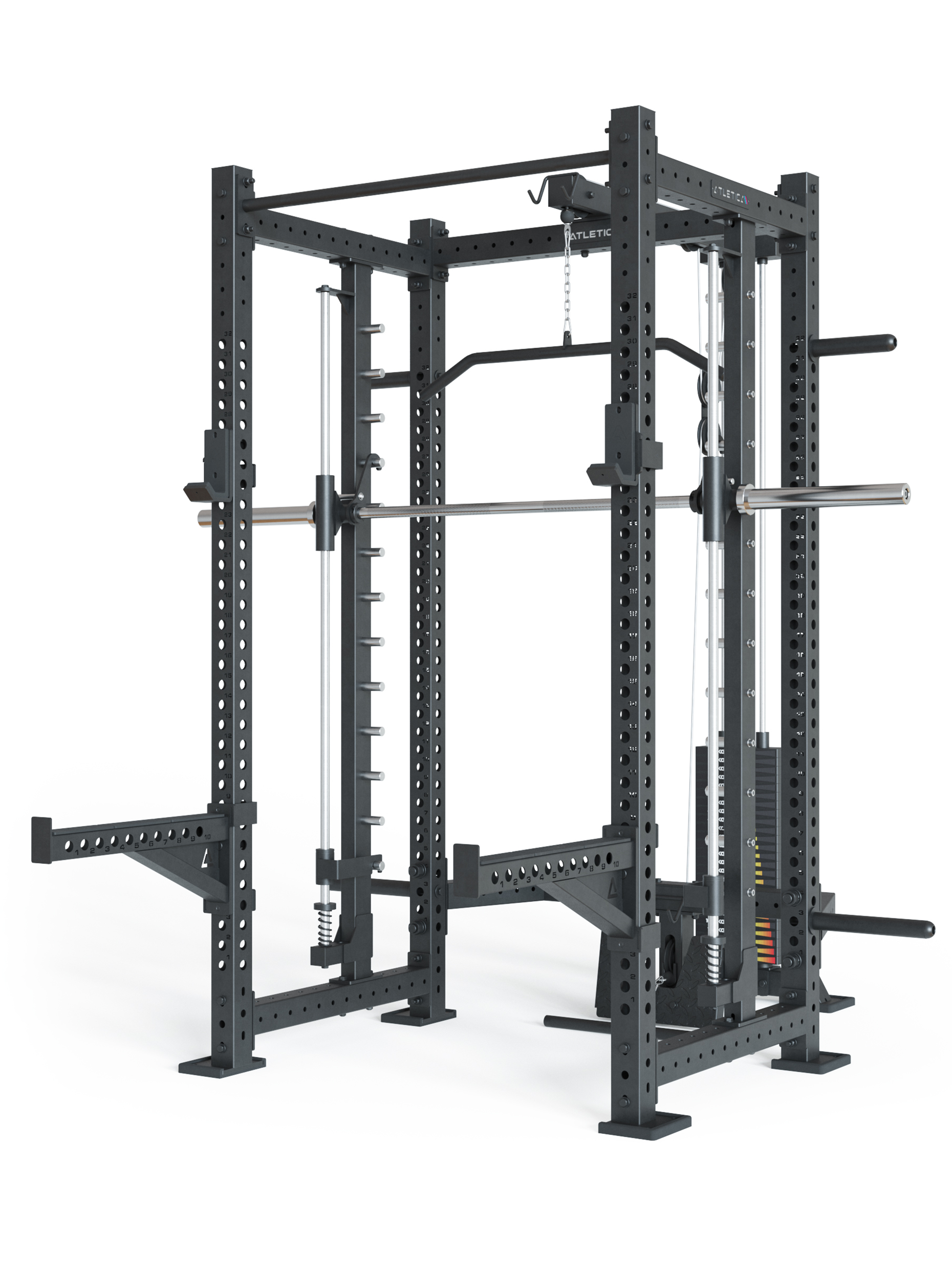 Power Rack R8 SPECTRE Medium #variante_inklusive-latzug-weight-stack-steckgewichte