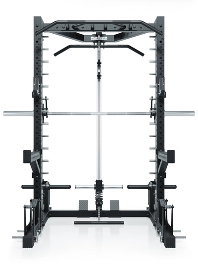 ATLETICA R7 Squat Rack mit Latzug und Multipresse Nemesis 70x70 Uprights R7 Serie #size_203-cm