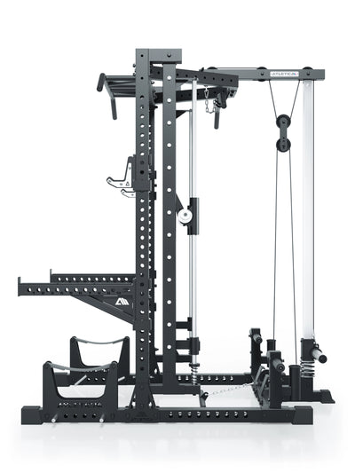 ATLETICA R7 Squat Rack mit Latzug und Multipresse Nemesis 70x70 Uprights R7 Serie #size_203-cm