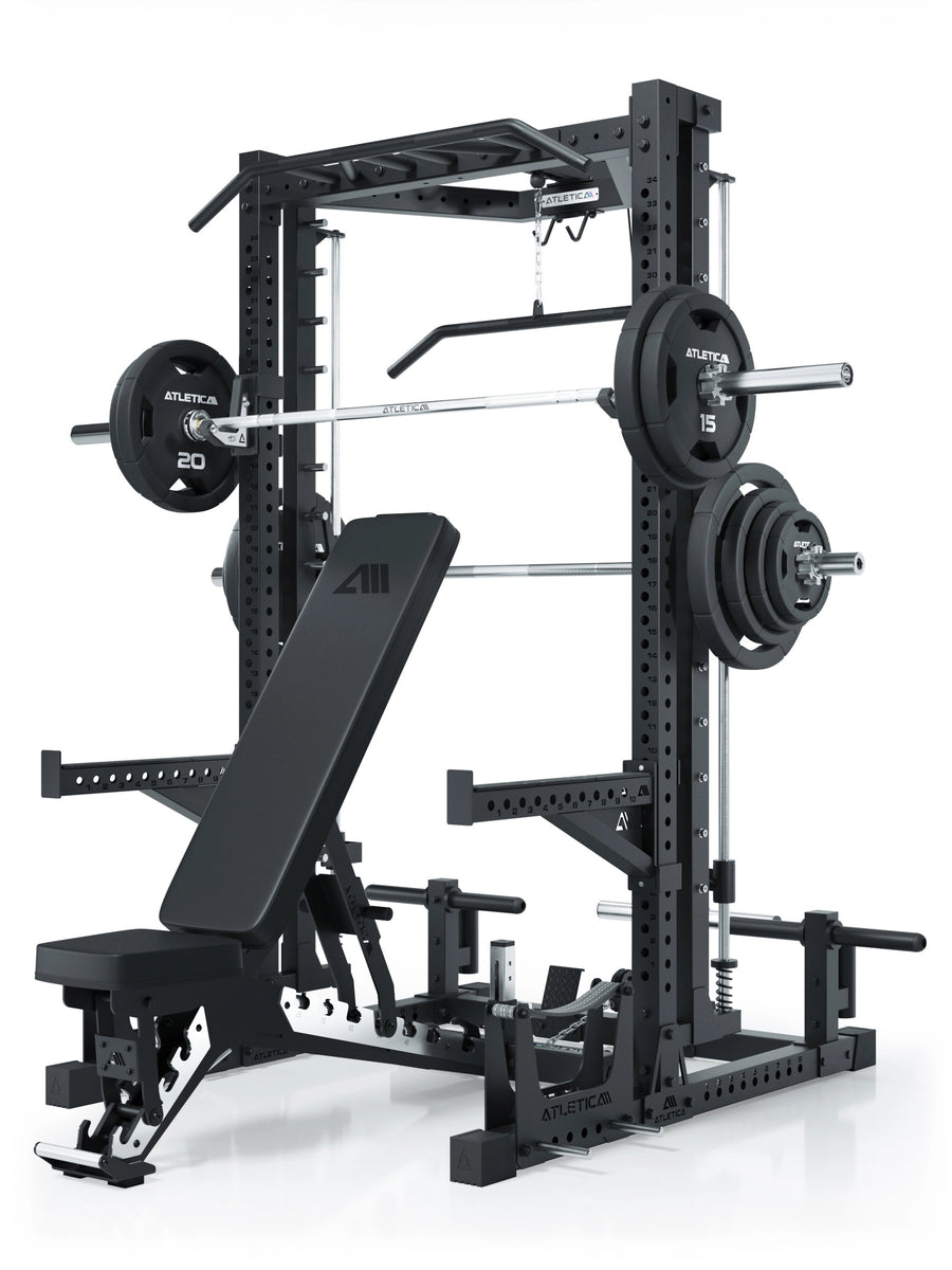 ATLETICA R7 Squat Rack mit Latzug und Multipresse Nemesis 70x70 Uprights R7 Serie #size_223-cm