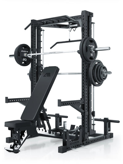 ATLETICA R7 Squat Rack mit Latzug und Multipresse Nemesis 70x70 Uprights R7 Serie #size_223-cm
