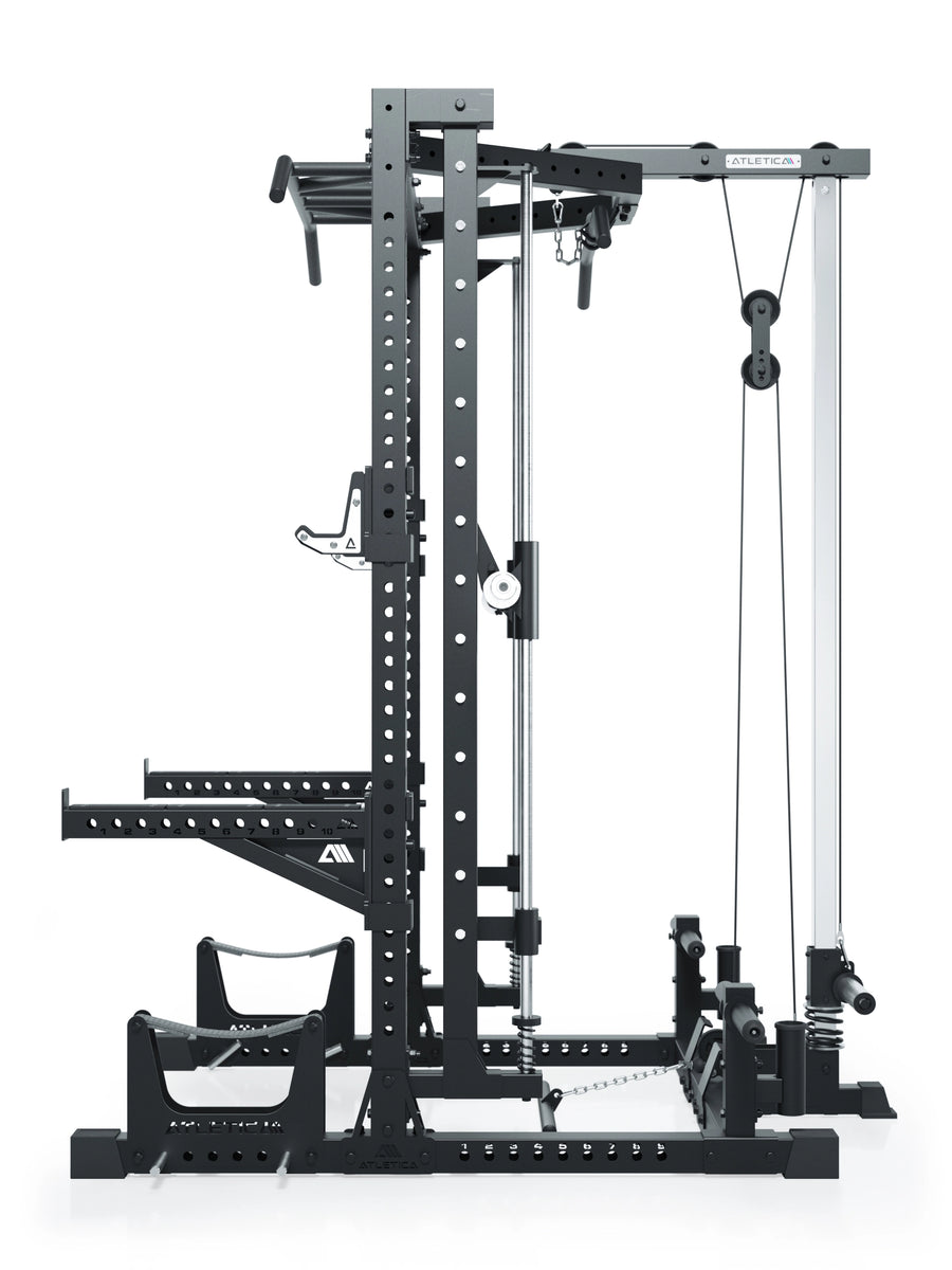 ATLETICA R7 Squat Rack mit Latzug und Multipresse Nemesis 70x70 Uprights R7 Serie #size_223-cm