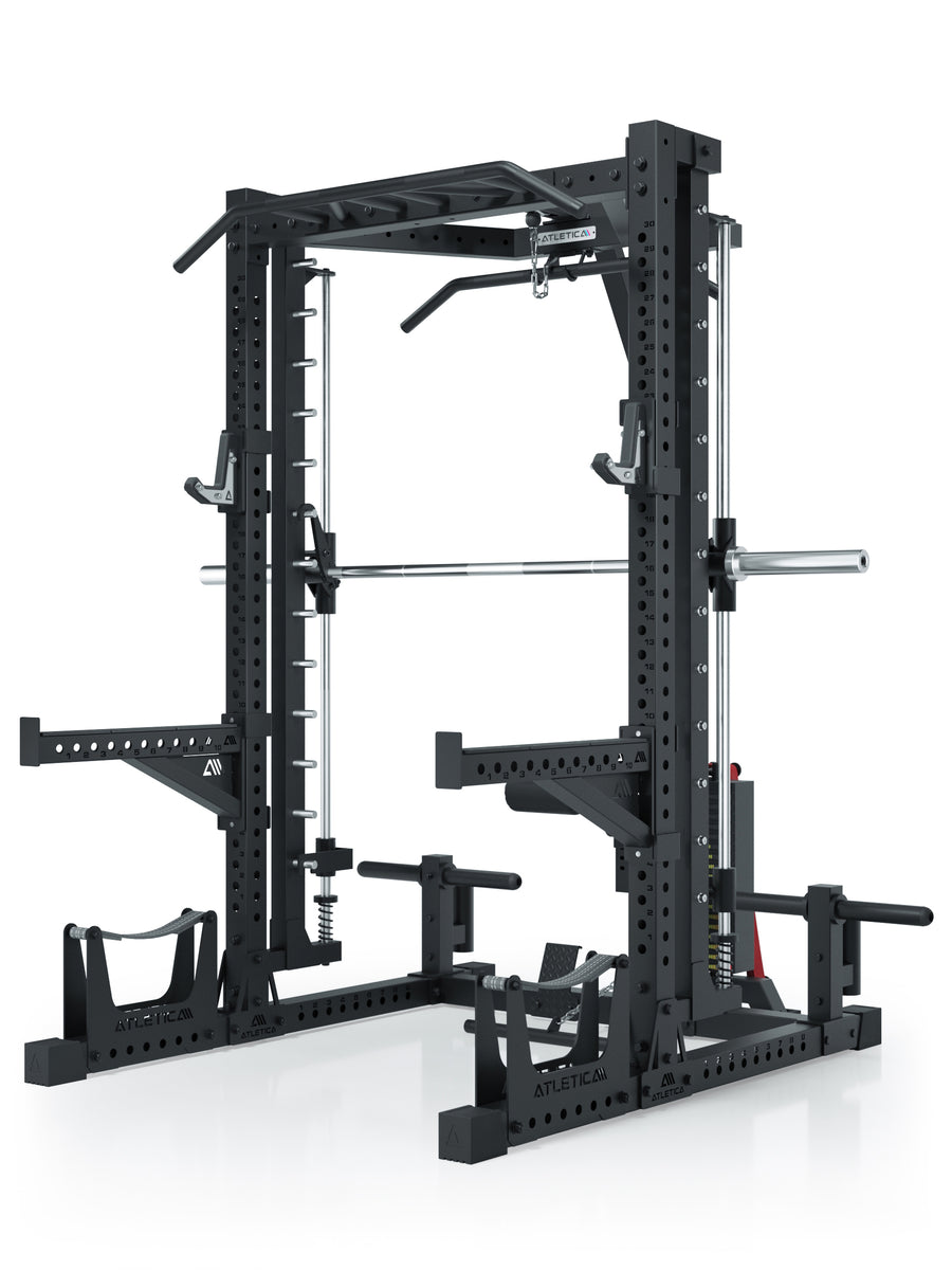 Squat Rack mit Multipresse und 125kg Latzug sowie Deadlift Station R7 Nemesis