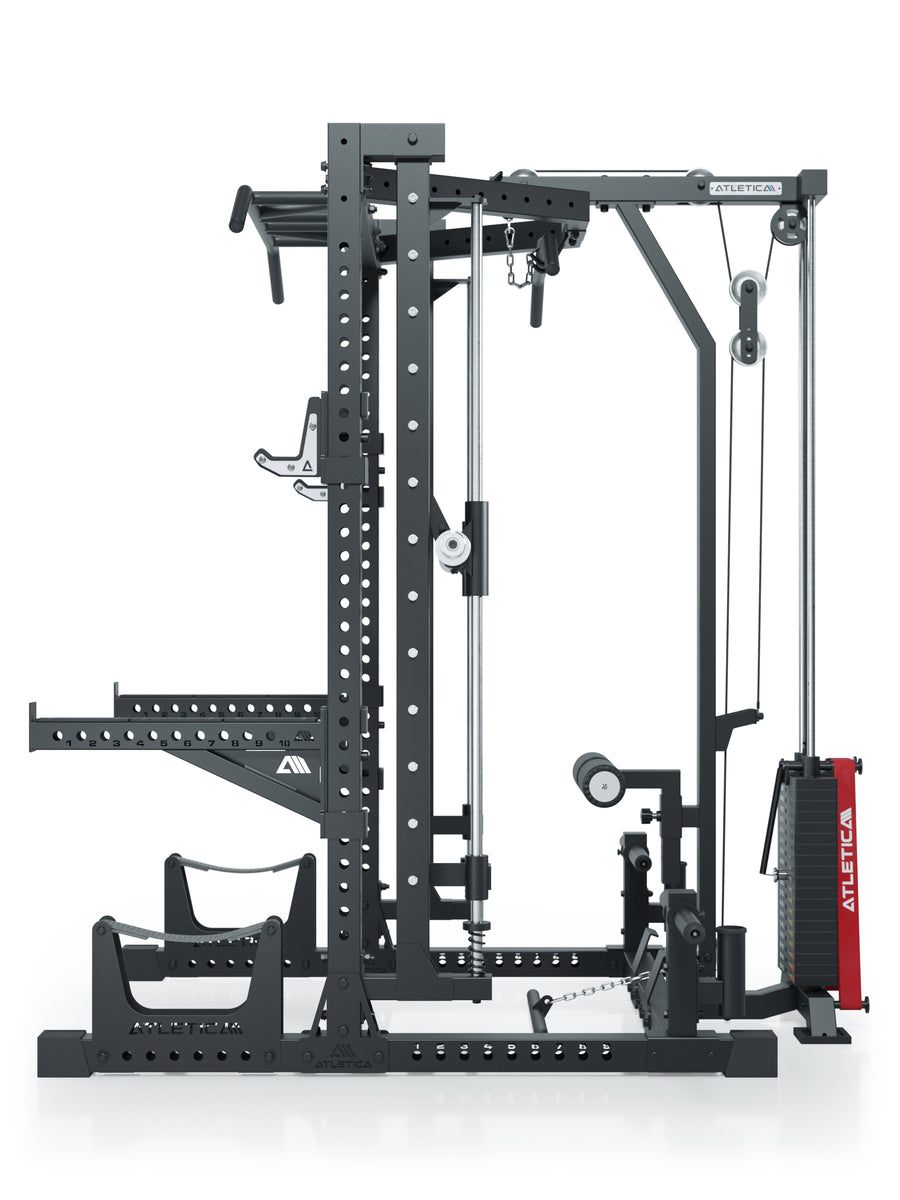 R7 Nemesis Squat Rack mit Multipresse: 125kg Latzug 