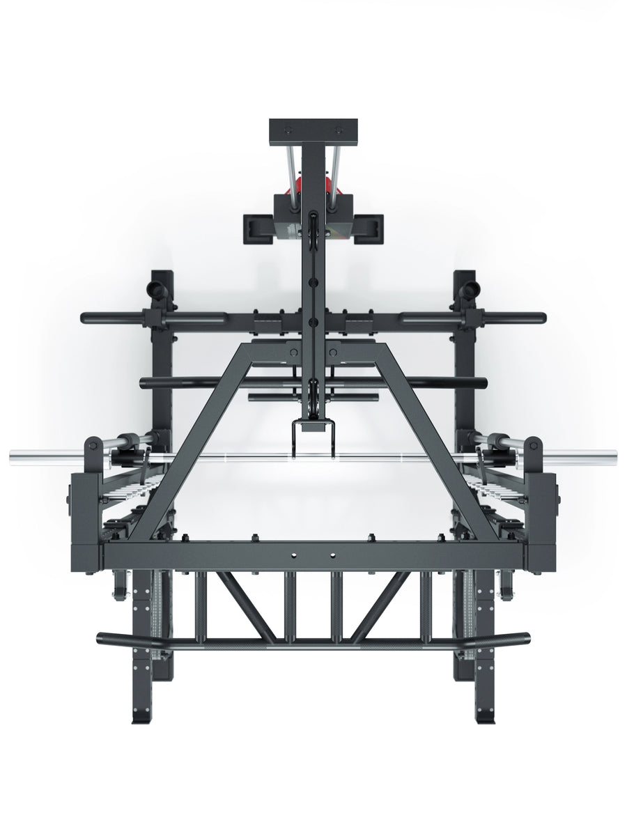ATLETICA R7 Squat Rack mit Multipresse und 125kg Latzug Nemesis 70x70 Uprights R7 Serie #size_203-cm