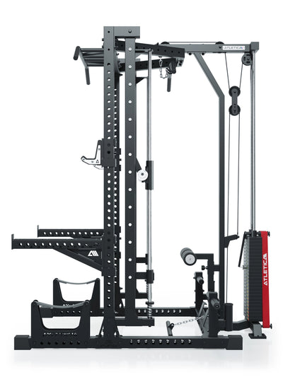 ATLETICA R7 Squat Rack mit Multipresse und 125kg Latzug Nemesis 70x70 Uprights R7 Serie #size_223-cm