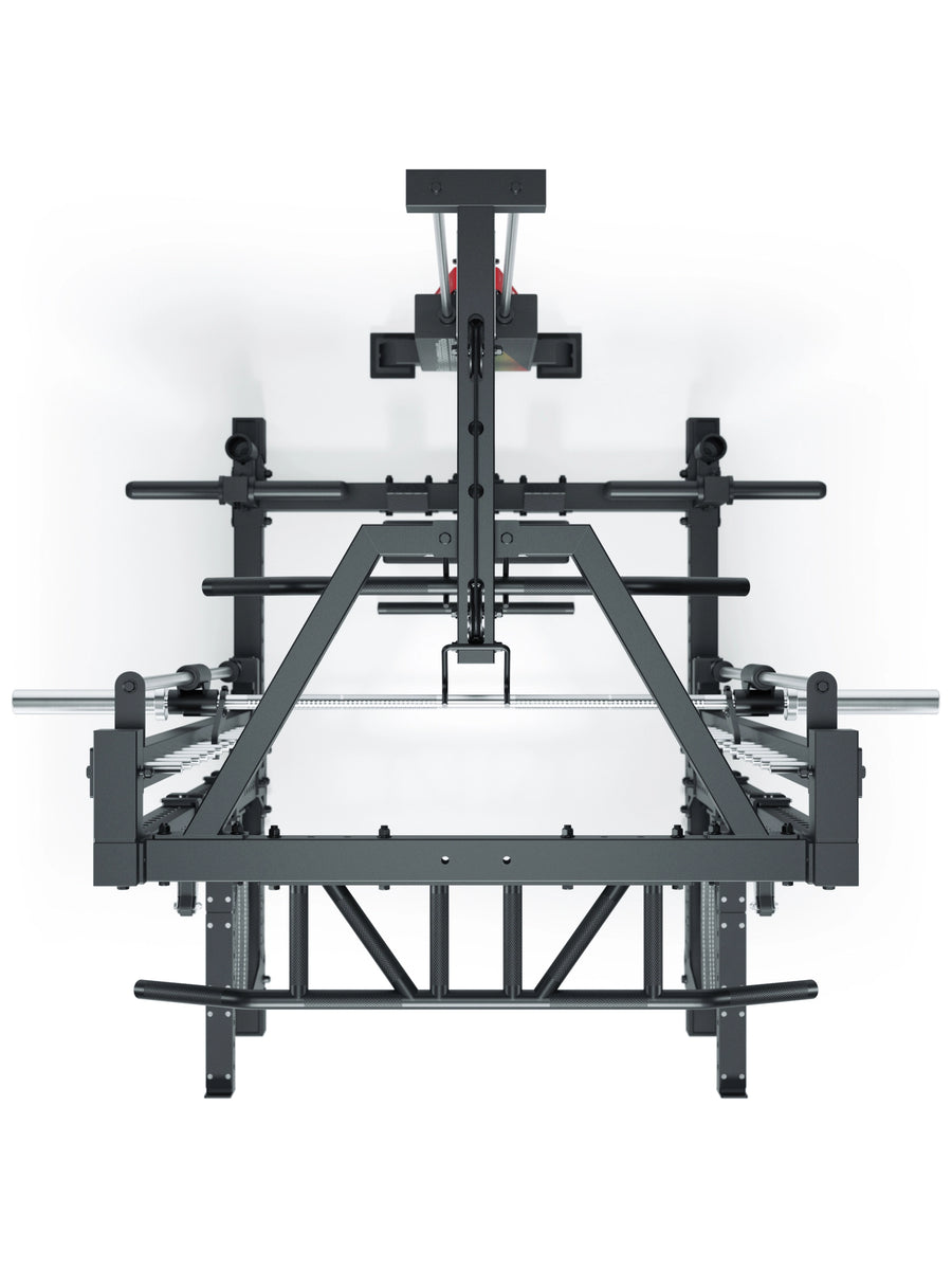 ATLETICA R7 Squat Rack mit Multipresse und 125kg Latzug Nemesis 70x70 Uprights R7 Serie #size_223-cm