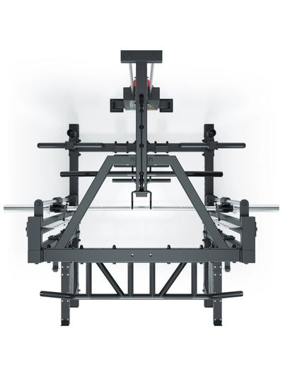 ATLETICA R7 Squat Rack mit Multipresse und 125kg Latzug Nemesis 70x70 Uprights R7 Serie #size_223-cm