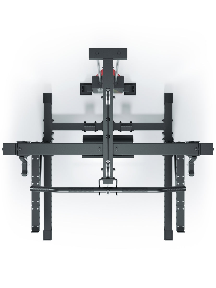 Squat Rack mit Latzug mit Steckgewichten am Latzug kaufen: R7 Rider