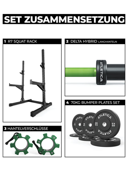 Power Rack Squat Force Set R7: Half Rack mit Hantelstange 