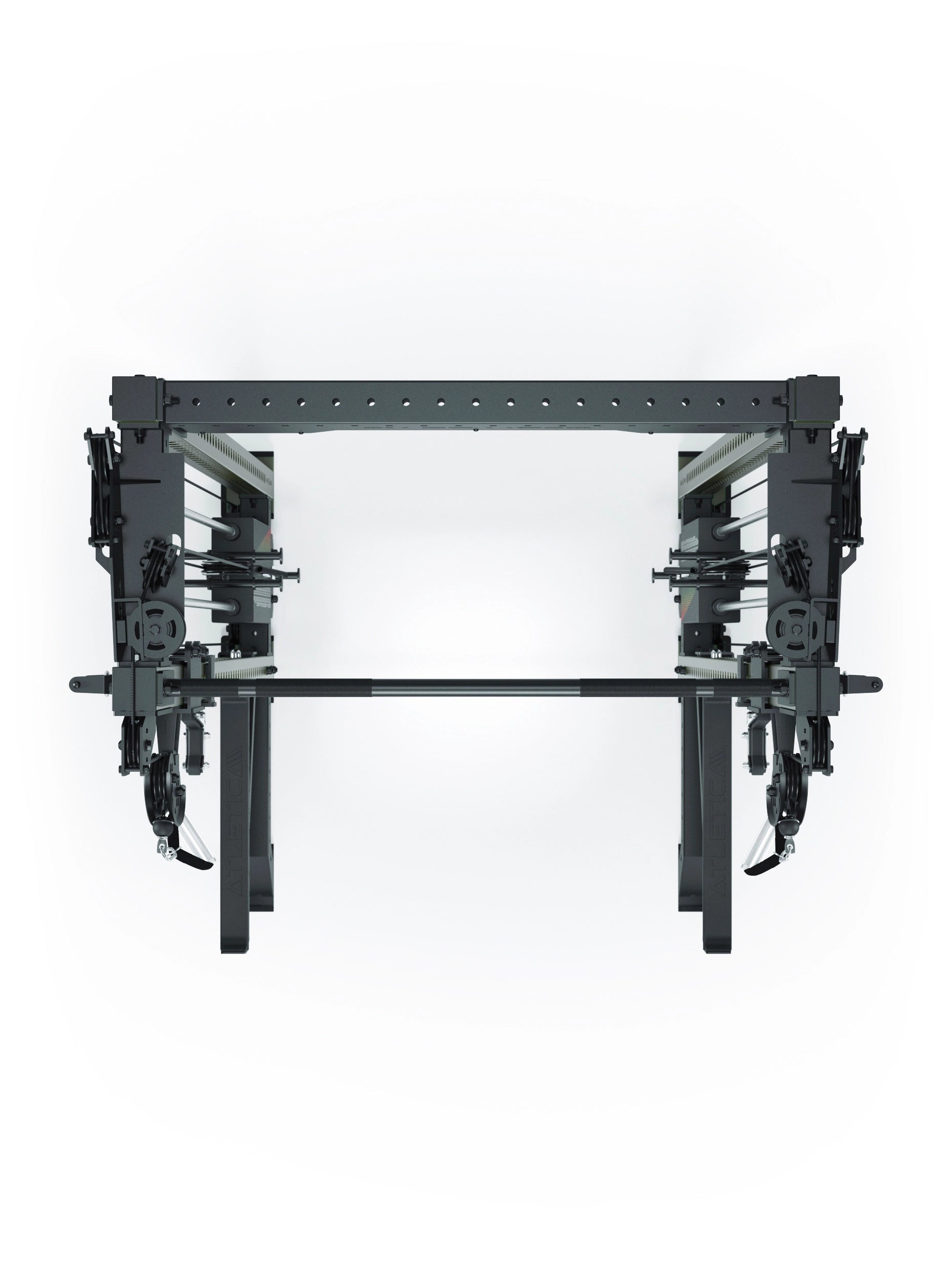 Power Rack R8-Bradley Kabelzug Station: Power Rack mit Seilzug und 2x90kg seitlichen Gewichtsblocks | Modular ausbaubar mit Multipresse und Jammer Arms | #variante_military-green