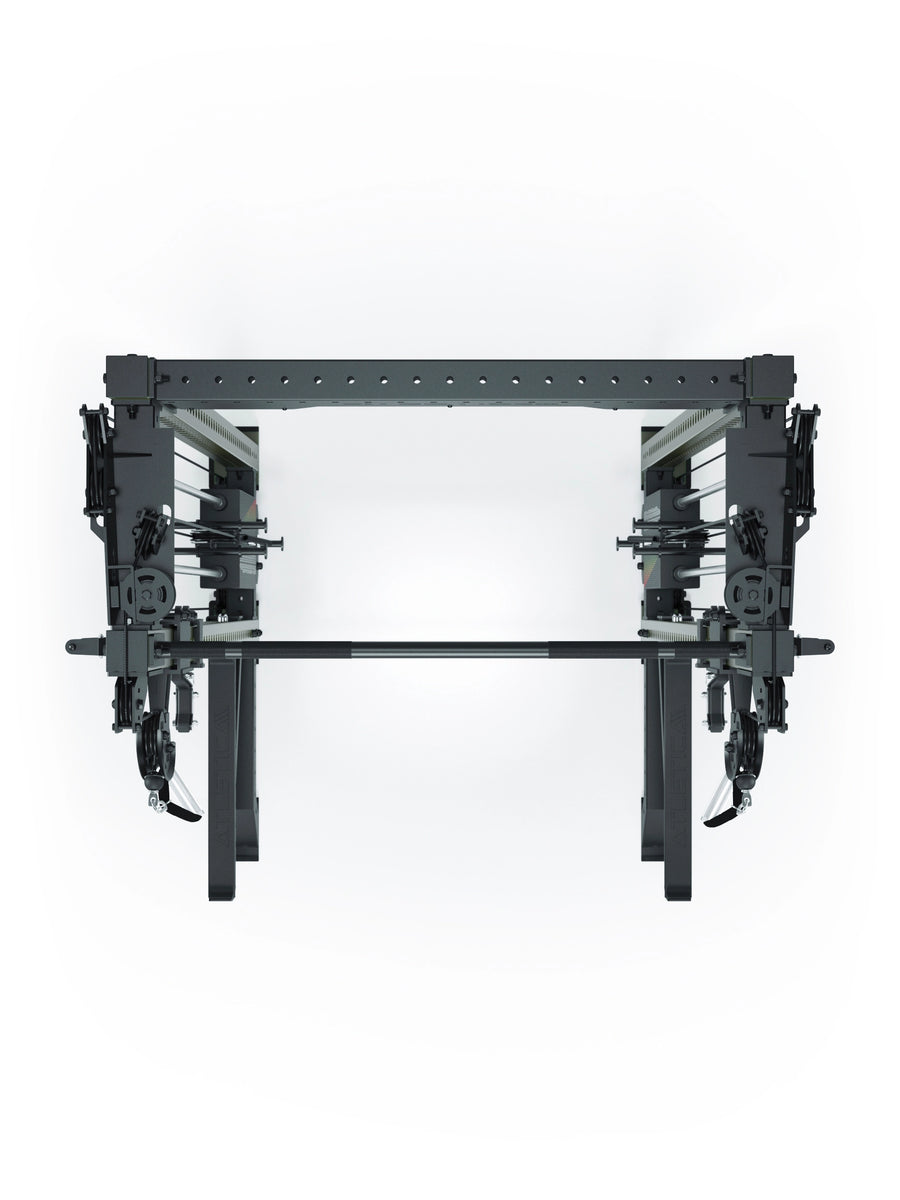 Power Rack R8-Bradley Kabelzug Station: Power Rack mit Seilzug und 2x90kg seitlichen Gewichtsblocks | Modular ausbaubar mit Multipresse und Jammer Arms | #variante_military-green
