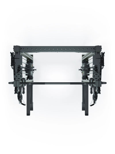 Power Rack R8-Bradley Kabelzug Station: Power Rack mit Seilzug und 2x90kg seitlichen Gewichtsblocks | Modular ausbaubar mit Multipresse und Jammer Arms | #variante_military-green