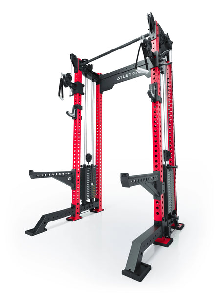 Power Rack R8-Bradley Kabelzug Station: Power Rack mit Seilzug und 2x90kg seitlichen Gewichtsblocks | Modular ausbaubar mit Multipresse und Jammer Arms