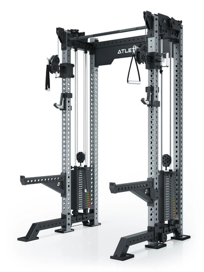 Power Rack R8-Bradley Kabelzug Station: Power Rack mit Seilzug und 2x90kg seitlichen Gewichtsblocks | Modular ausbaubar mit Multipresse und Jammer Arms | #variante_edelstahl