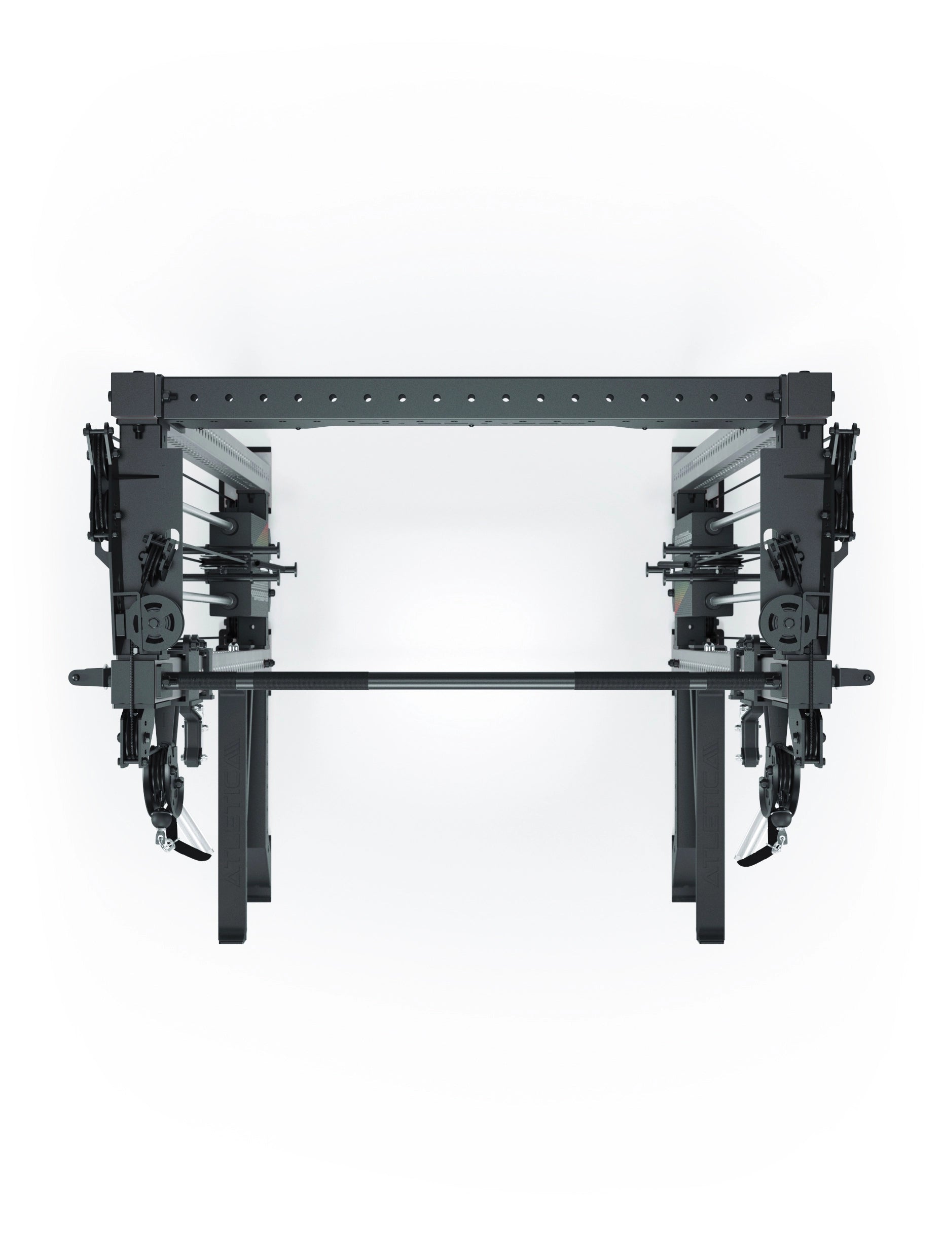 Power Rack R8-Bradley Kabelzug Station: Power Rack mit Seilzug und 2x90kg seitlichen Gewichtsblocks | Modular ausbaubar mit Multipresse und Jammer Arms | #variante_edelstahl