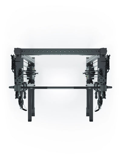 Power Rack R8-Bradley Kabelzug Station: Power Rack mit Seilzug und 2x90kg seitlichen Gewichtsblocks | Modular ausbaubar mit Multipresse und Jammer Arms | #variante_edelstahl