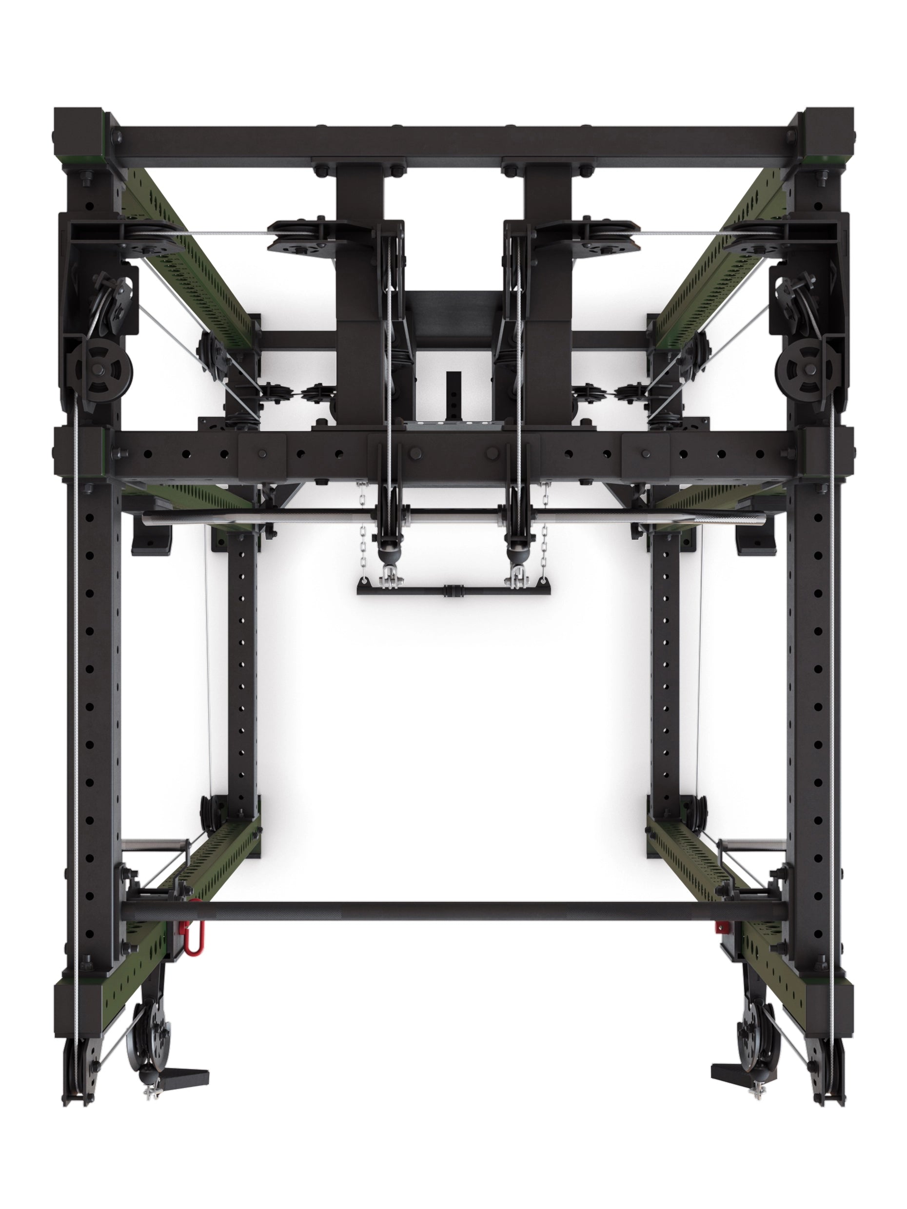 Power Rack R8-Alpha: Squat Rack & Kabelzug | 180kg Steckgewichte für Cable Cross, Latzug, Rudern | Klimmzugstange, J-Hooks | 6-Pfosten 