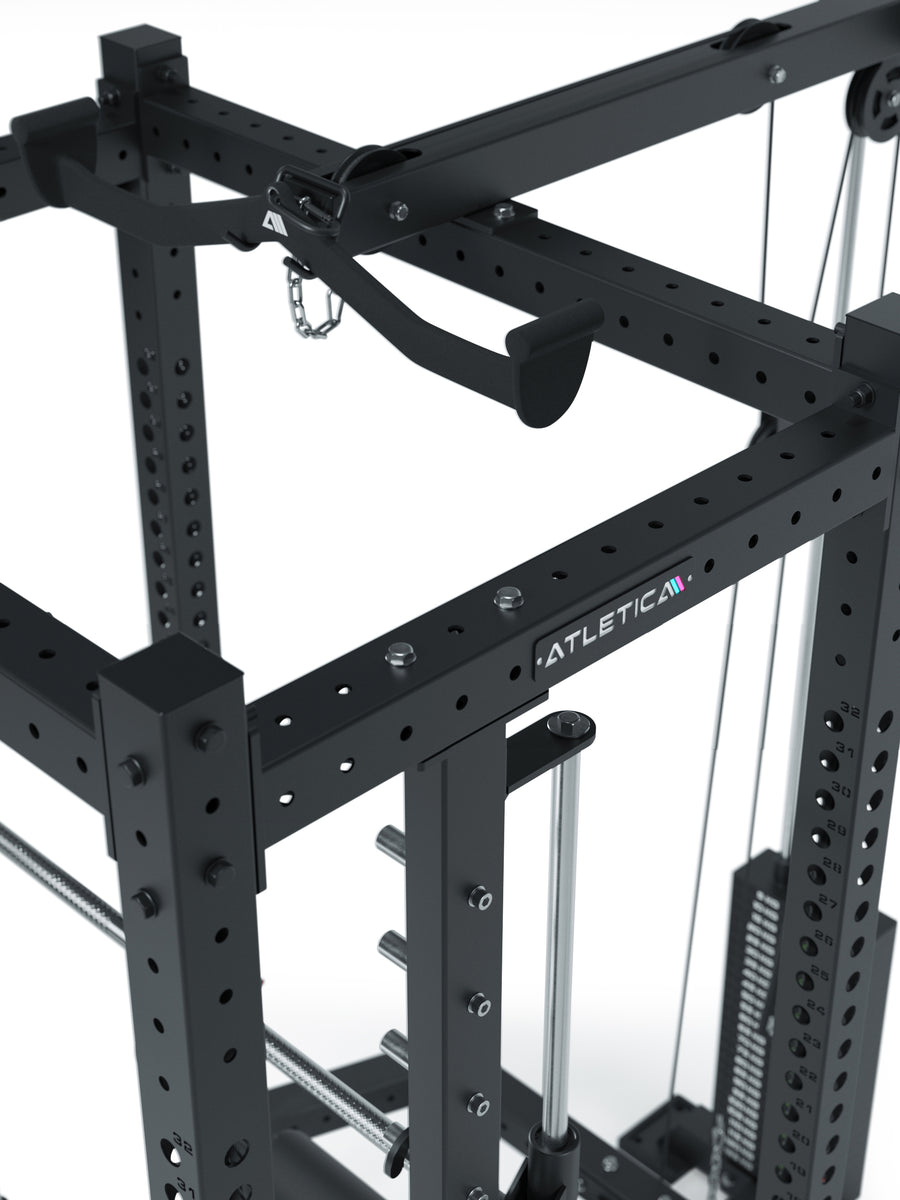 R8 Commander Power Rack: Inklusive Smith Machine und Latzug-Anbau, Weight Stack 