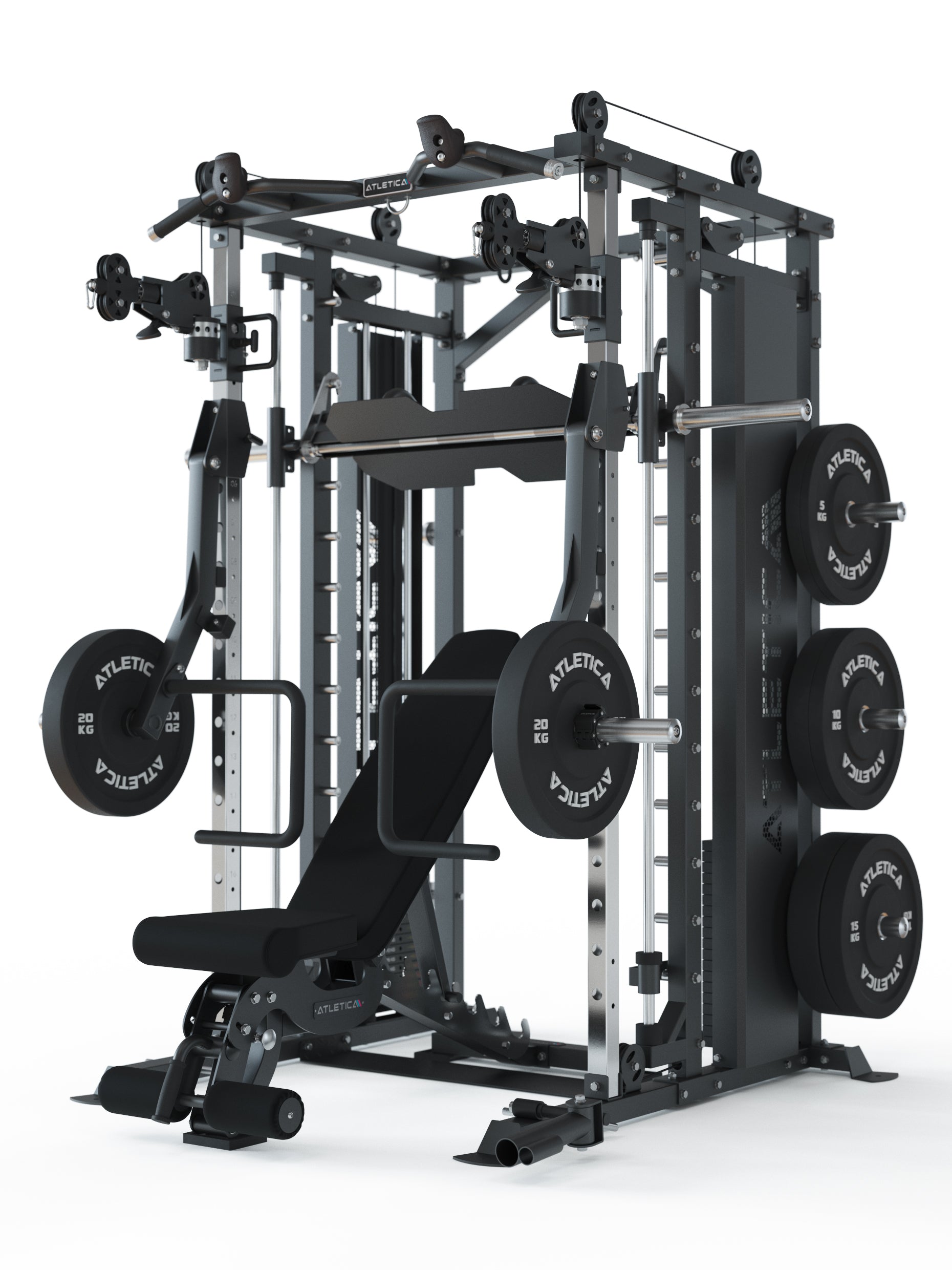 Kraftstation mit Smith Maschine und 360° Flex-Cross System X-Fortress TARGET Set