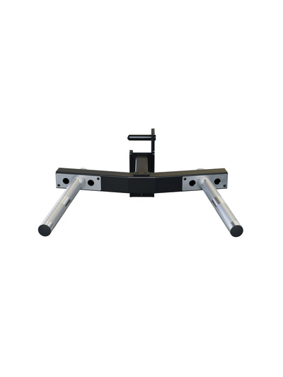 Dip-Barren für R8 Power Racks | 3 verschiedene Griffbreiten von 29-70cm | 30° Griffwinkel | angenehme Rändelung | Klappmechanismus für sicheren Halt | 3mm Stahl | 350kg Traglast
